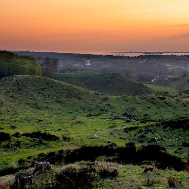 Sunset in Svanninge Bakker on South of Funen.
